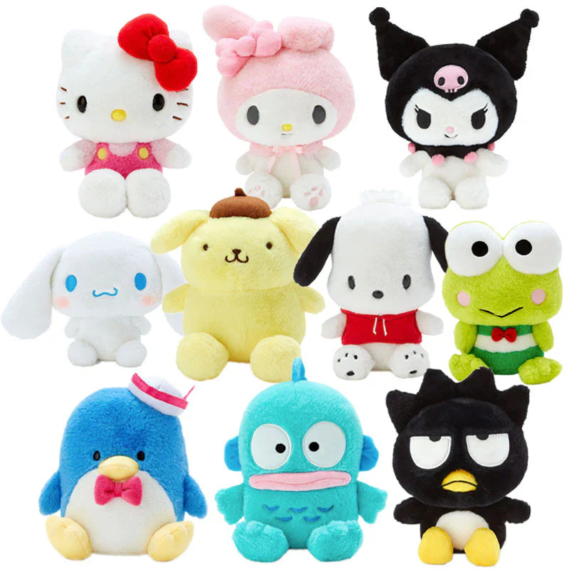 Sanrio collectibles featuring Hello Kitty, Kuromi, My Melody, Cinnamoroll, and more